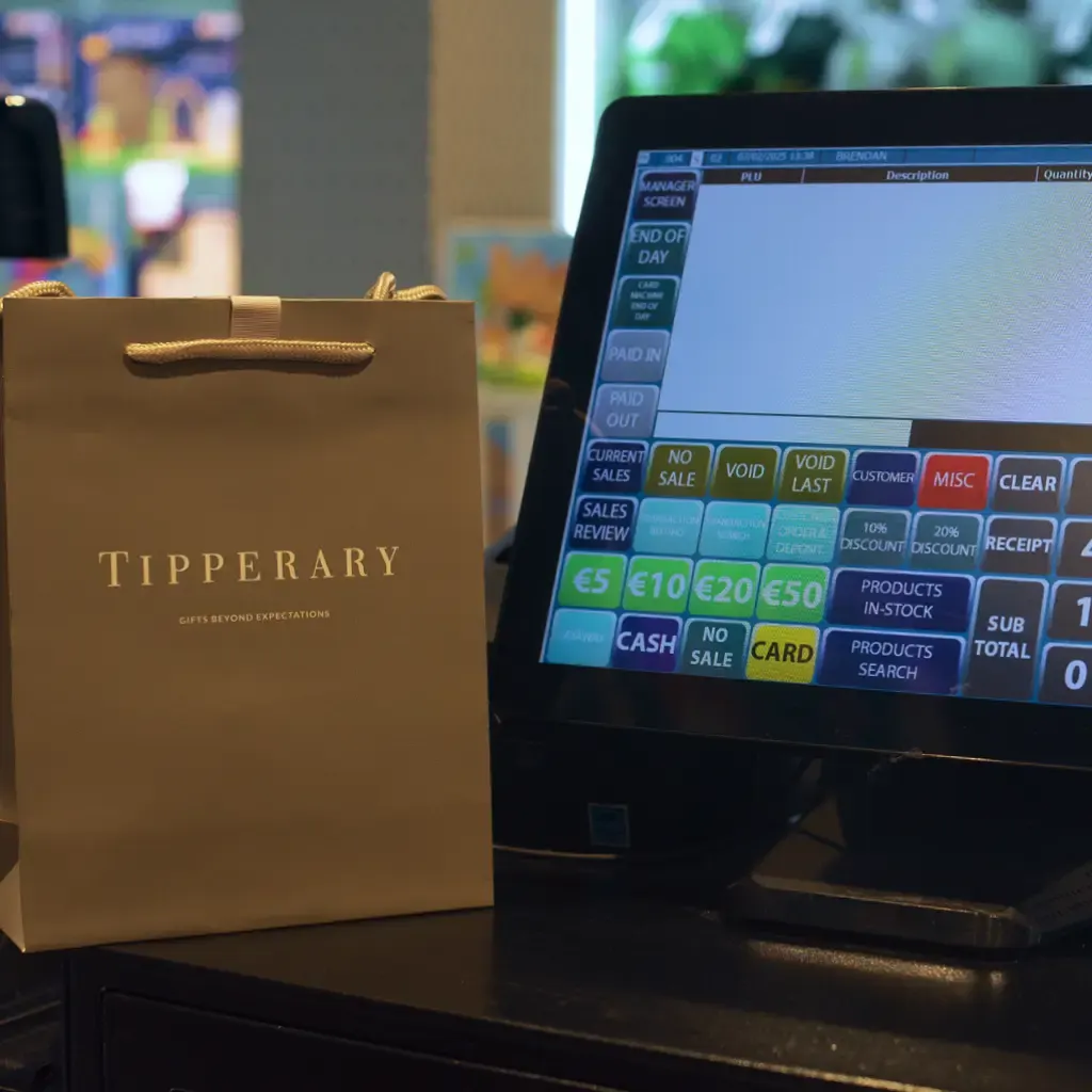 Retail EPOS terminal in use